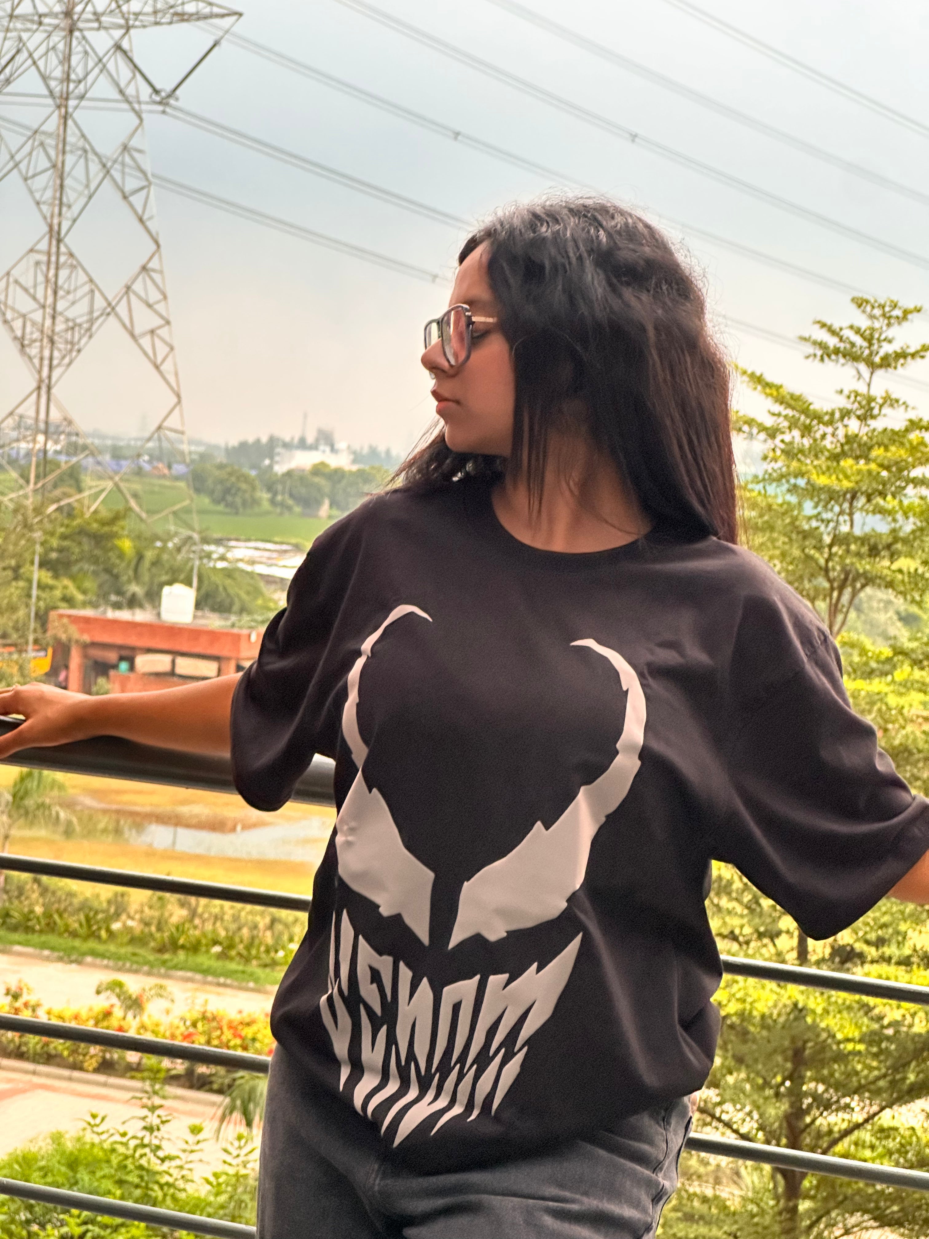 VENOM | PUFFED GREY - OVERSIZE TEE