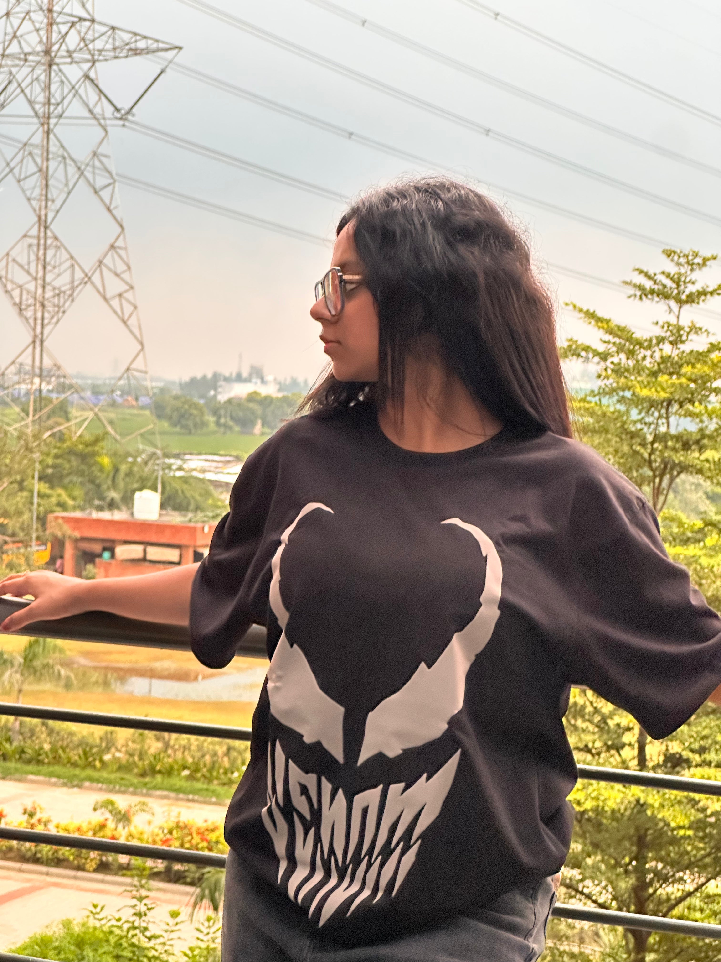 VENOM | PUFFED GREY - OVERSIZE TEE