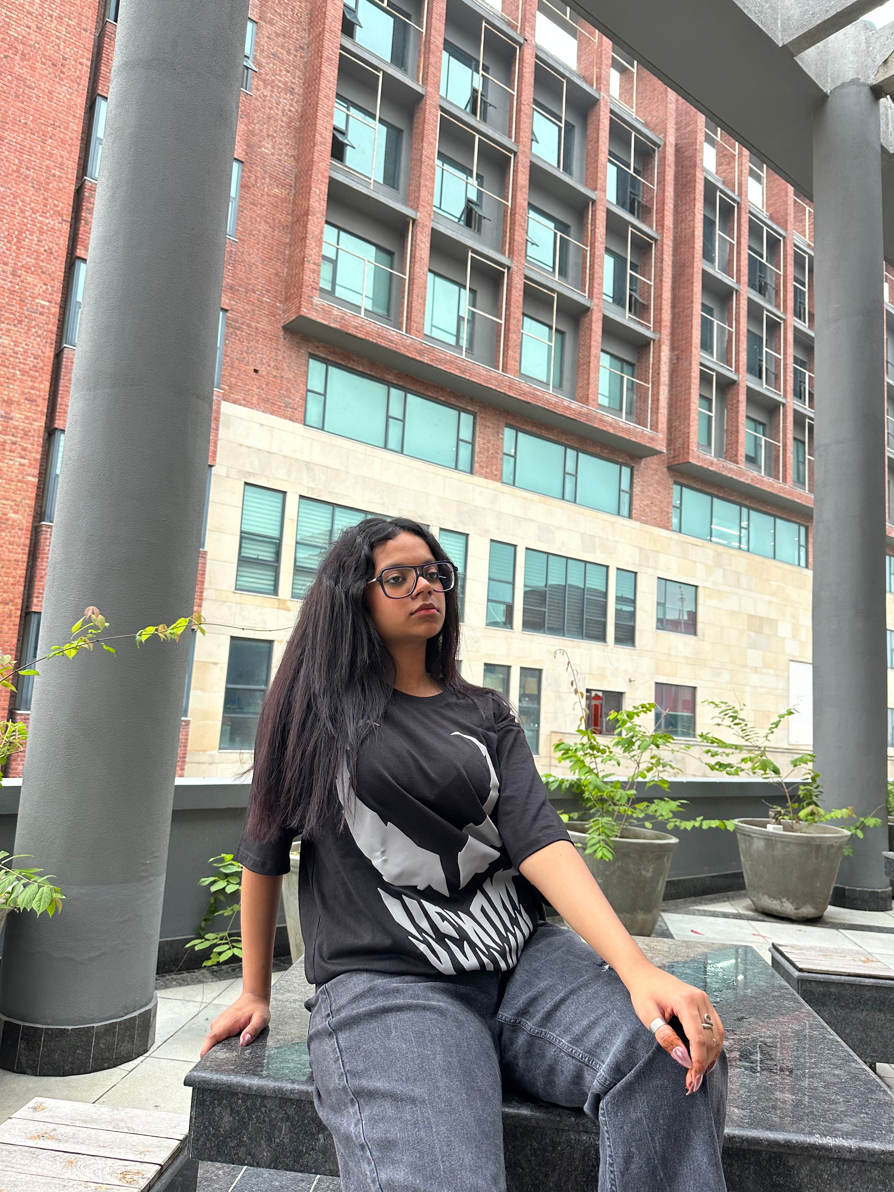 VENOM | PUFFED GREY - OVERSIZE TEE