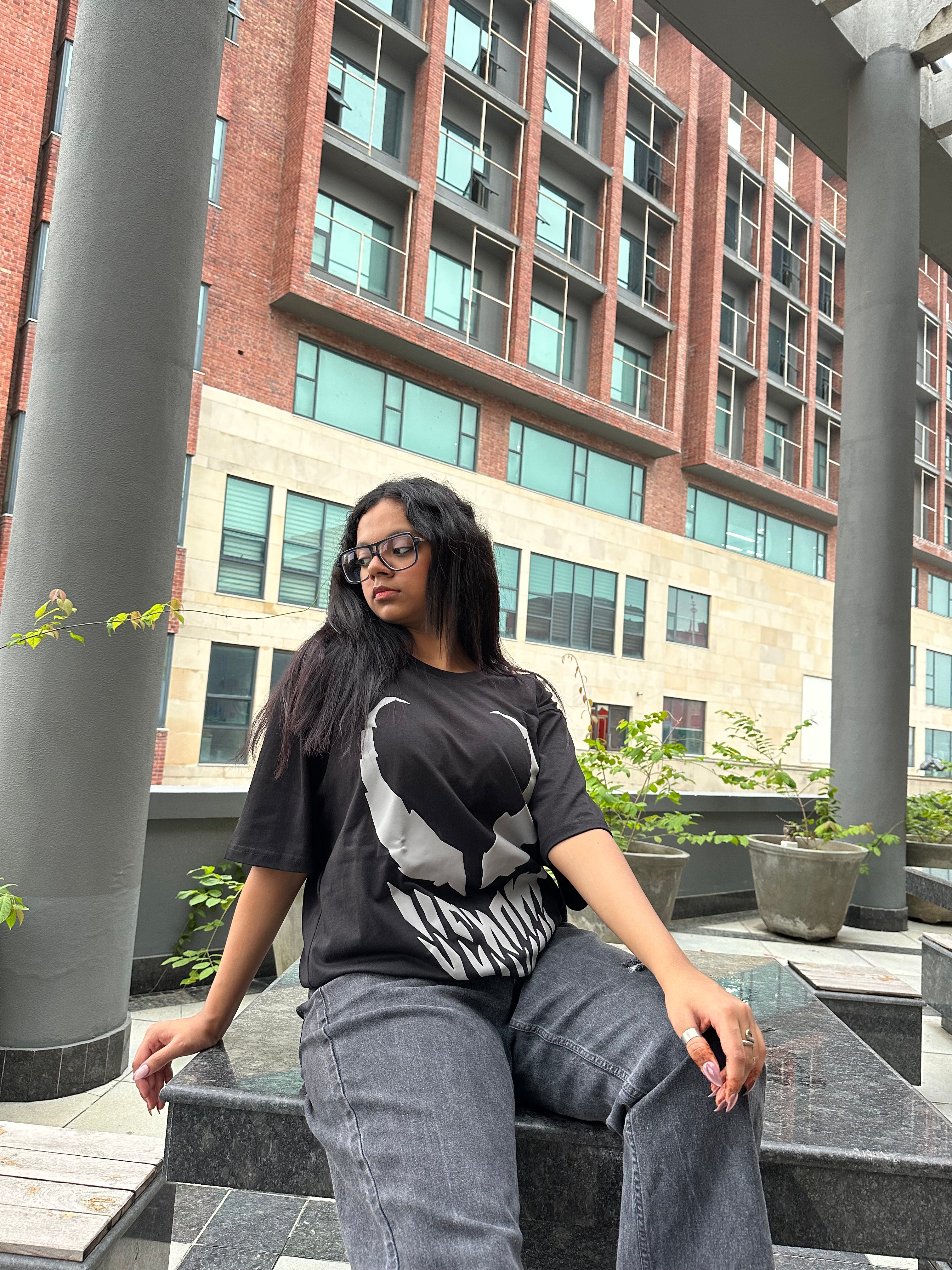 VENOM | PUFFED GREY - OVERSIZE TEE