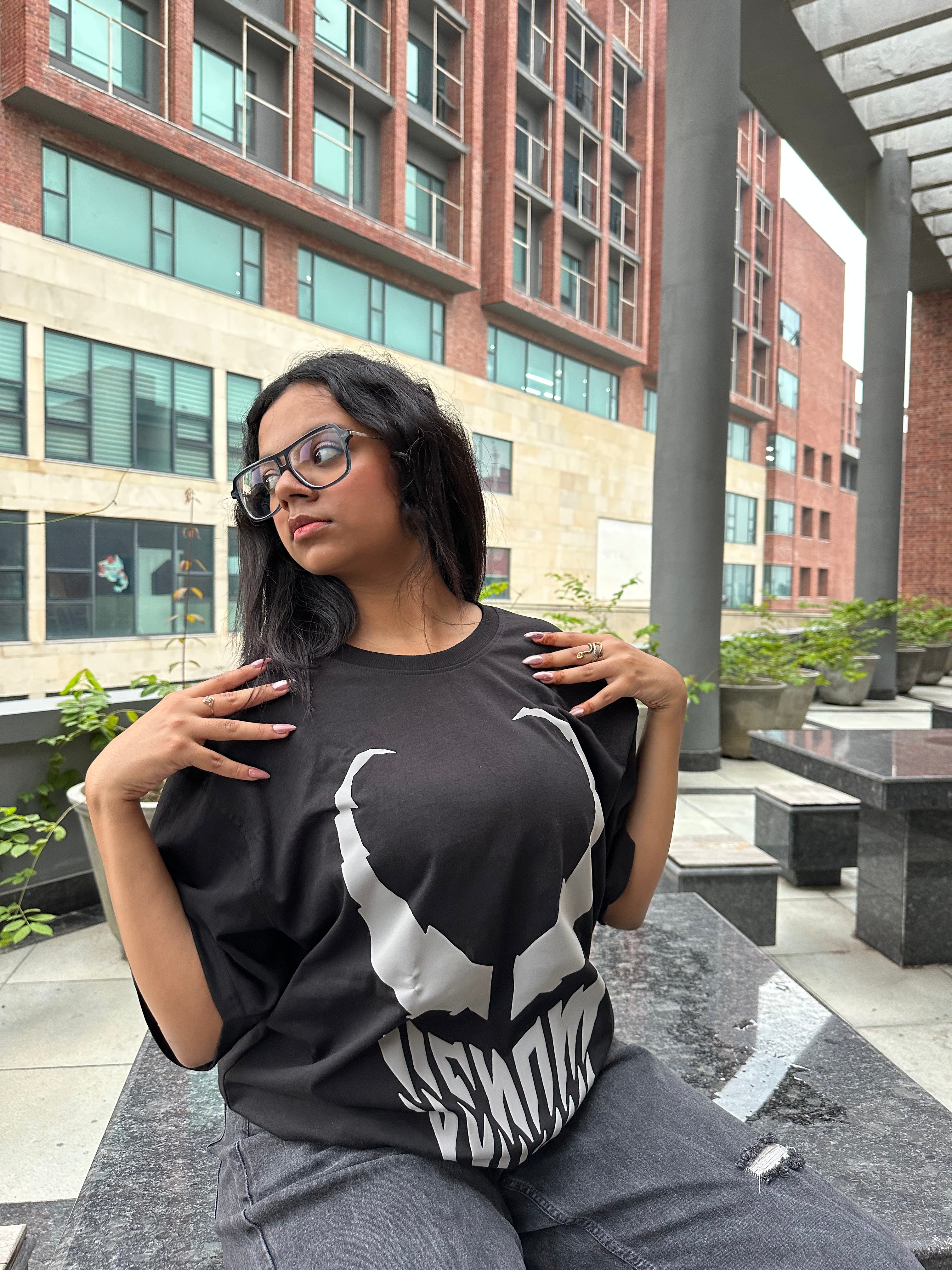 VENOM | PUFFED GREY - OVERSIZE TEE