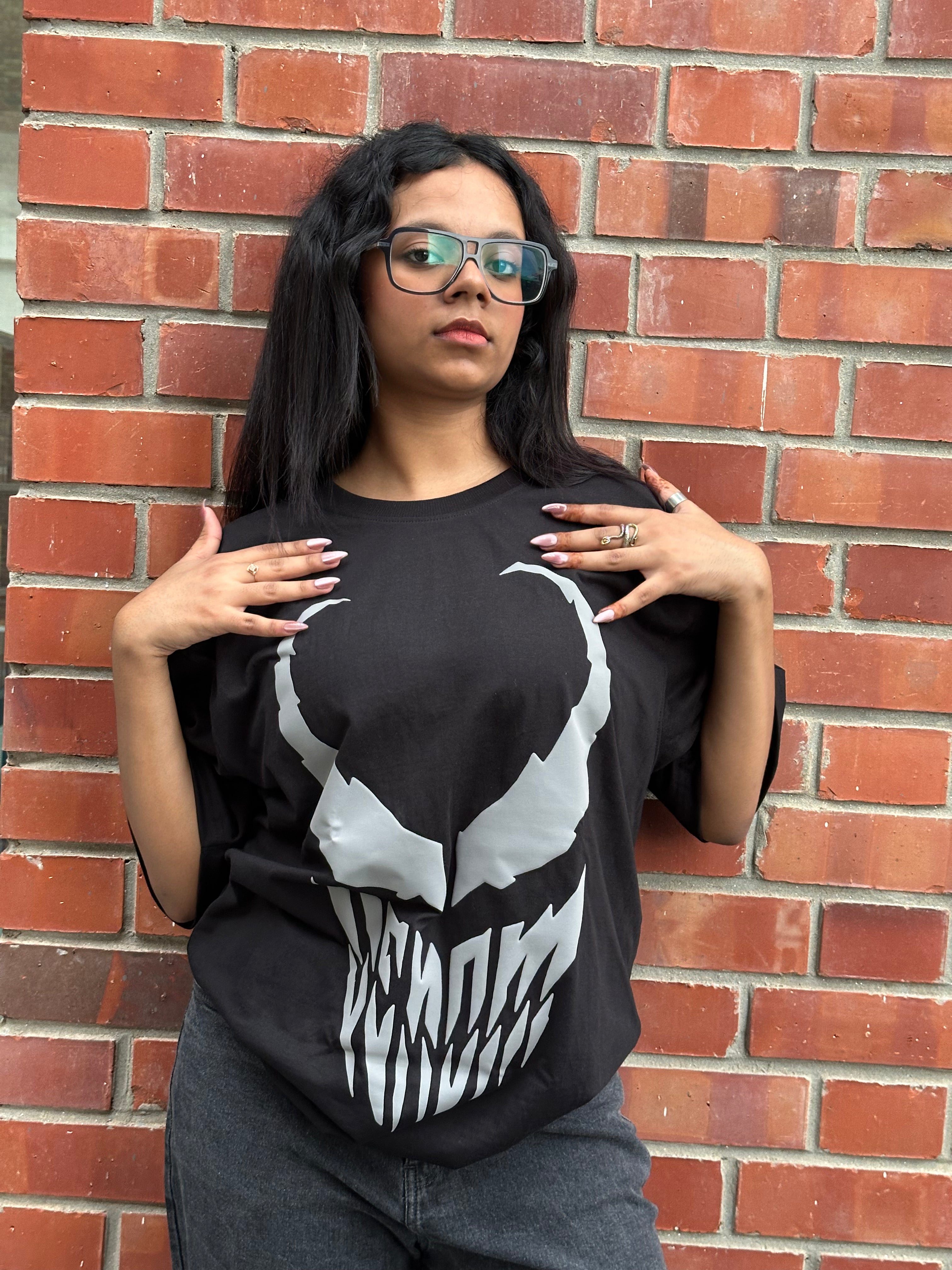 VENOM | PUFFED GREY - OVERSIZE TEE