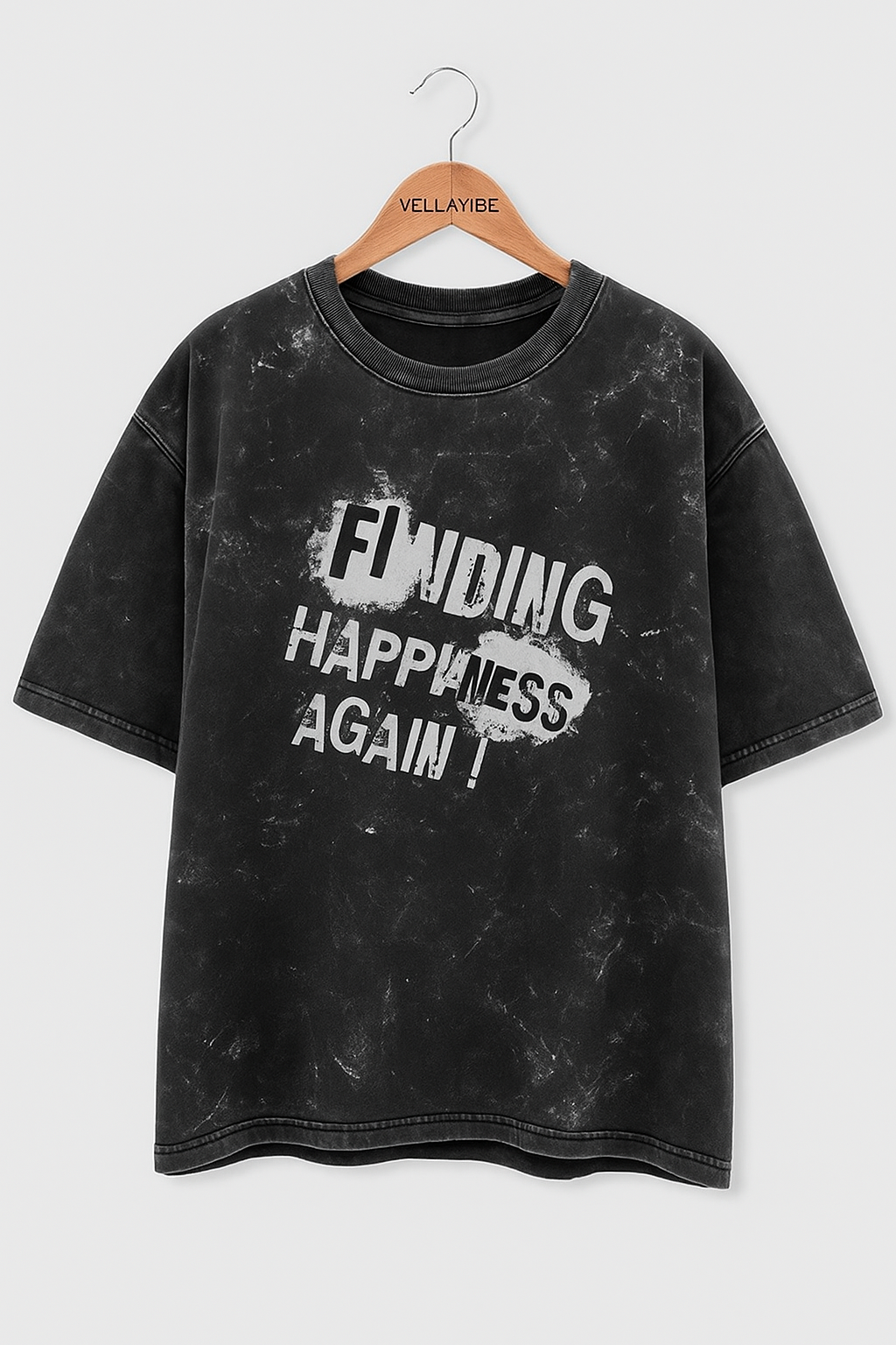 FINDING HAPPINESS AGAIN | OVERSIZE AESTHETIC 240 GSM ACID WASHED