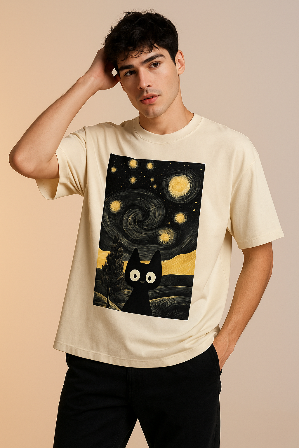 Starry Night Cat Tee